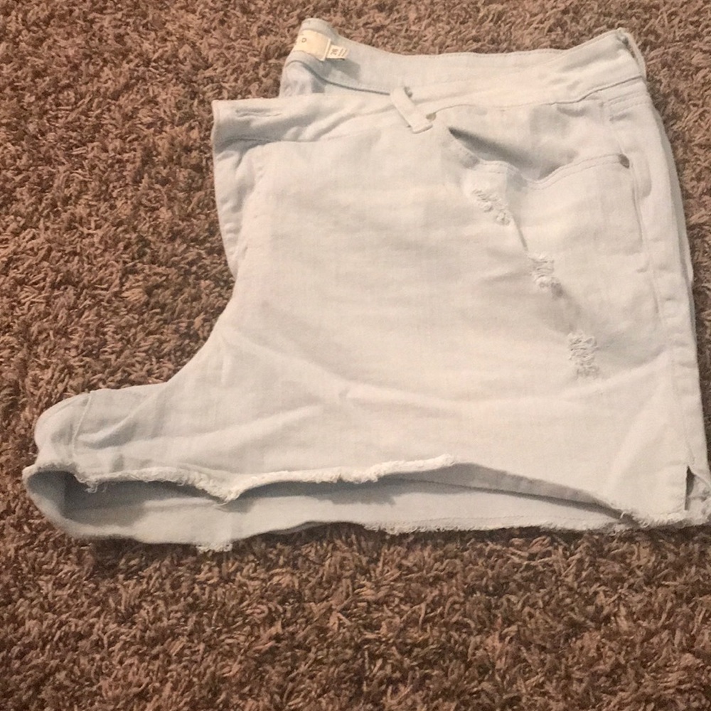 Light blue denim shorts